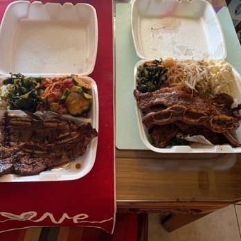 Pearl's Korean BBQ - These are both REGULAR plates. Why would one have only 2 pieces of Kalbi? - Korean Near Me - Ewa Beach, Hawaii Pearl's Korean BBQ - These are both REGULAR plates. Why would one have only 2 pieces of Kalbi? - Korean Near Me - Ewa Beach, Hawaii