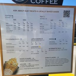 Drive through menu Drive through menu