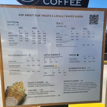 Copper Bean Coffee - Drive through menu - Coffee & Tea Near Me - Globe, Arizona