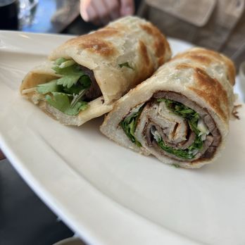 Taiwan Café - Roast Beef Scallion Pancake Roll - Taiwanese Near Me - Boston, Massachusetts