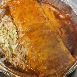 Bean Burrito Enchilada Style - red sauce Bean Burrito Enchilada Style - red sauce