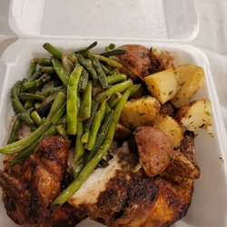 Canastas Chicken - Half white chicken with green beans and potatoes. Massive portion!