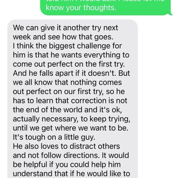 A Mother Goose Academy - This is a picture of the text message that made me realize she was discriminating against my son and excluding him from the graduation. - Preschools Near Me - Chatsworth, California