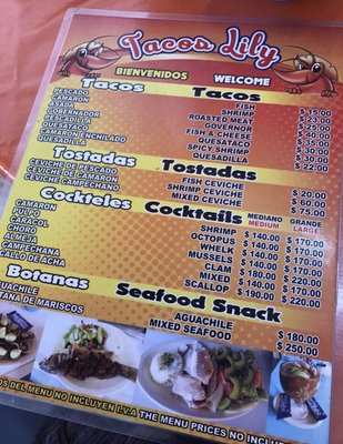 Menu photo 4 Tacos Lily Ensenada, BCN Menu photo 4 Tacos Lily Ensenada, BCN