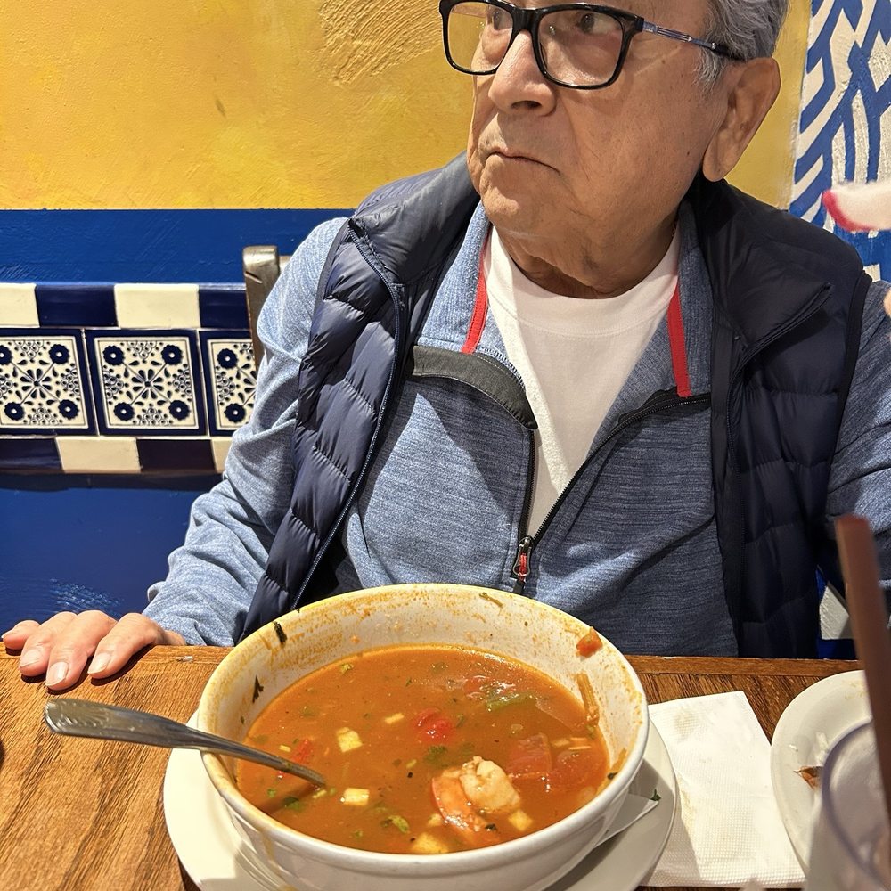 Fonda Don Chon - Sopa de marisco mixto, perfect ample serving with condiments and fresh made corn tortillas. Felt like mom's cooking. - Mexican Near Me - Covina, California