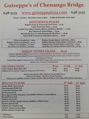 Menu photo 2 Guiseppe's Binghamton, NY Menu photo 2 Guiseppe's Binghamton, NY