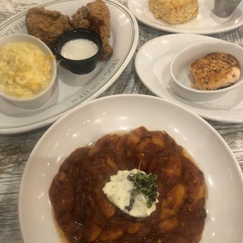 Frog & the Hen - Quarter chicken with biscuit , sweet potato gnocchi with salmon - Southern Near Me - Augusta, Georgia
