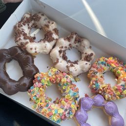 Maple bacon, Fruity Pebbles, Chocolate, and Ube