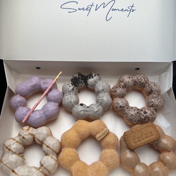 Mochi Ring Donut - Clockwise from top left: Taro, Oreo, Tiramisu, Coffee, Churro, Brown Sugar Milk Tea - Donuts Near Me - Philadelphia, Pennsylvania Mochi Ring Donut - Clockwise from top left: Taro, Oreo, Tiramisu, Coffee, Churro, Brown Sugar Milk Tea - Donuts Near Me - Philadelphia, Pennsylvania