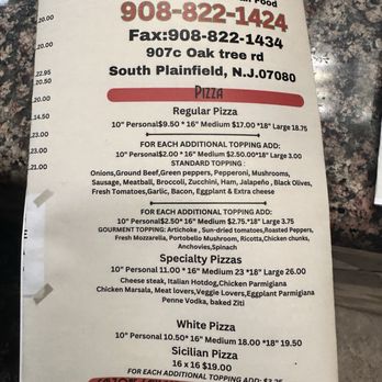 Carmen's Trattoria - Menu - Pizza Near Me - S Plainfield, New Jersey