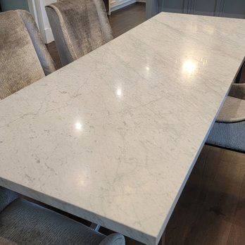 Milestone Stonecare - Took a polished kitchen table to make it honed. - Tiling Near Me - Anaheim, California Milestone Stonecare - Took a polished kitchen table to make it honed. - Tiling Near Me - Anaheim, California