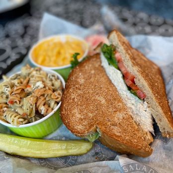 Chicken Salad Chick - Chicken Salad sandwich with pasta salad and Macaroni & Cheese - Southern Near Me - Ft Wayne, Indiana