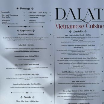Da Lat - Menu - Vietnamese Near Me - Vancouver, British Columbia Da Lat - Menu - Vietnamese Near Me - Vancouver, British Columbia