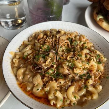 Pennyroyal Station - Brisket Mac n Cheese with bone marrow. - Comfort Food Near Me - Mount Rainier, Maryland Pennyroyal Station - Brisket Mac n Cheese with bone marrow. - Comfort Food Near Me - Mount Rainier, Maryland