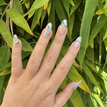 Nail club - Hard gel manicure with design - Nail Salons Near Me - Los Angeles, California