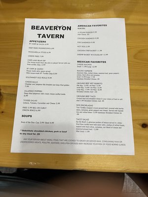 Menu photo 3 Beaverton Tavern Beaverton, MI Menu photo 3 Beaverton Tavern Beaverton, MI