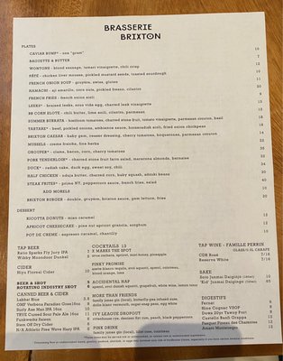 Menu photo 5 Brasserie Brixton Denver, CO