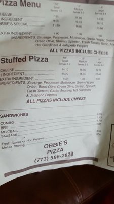 Menu photo 7 Obbie's Pizza Chicago, IL Menu photo 7 Obbie's Pizza Chicago, IL