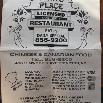 Tran's Place Restaurant - the menu for the restaurant - Chinese Near Me - Moncton, New Brunswick Tran's Place Restaurant - the menu for the restaurant - Chinese Near Me - Moncton, New Brunswick