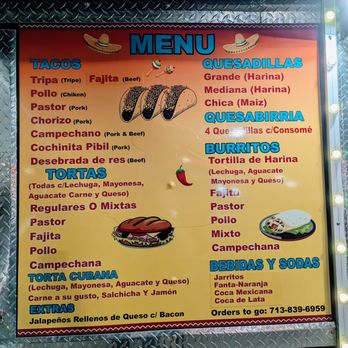 Tacos El Brujo - Menu - Tacos Near Me - Houston, Texas Tacos El Brujo - Menu - Tacos Near Me - Houston, Texas