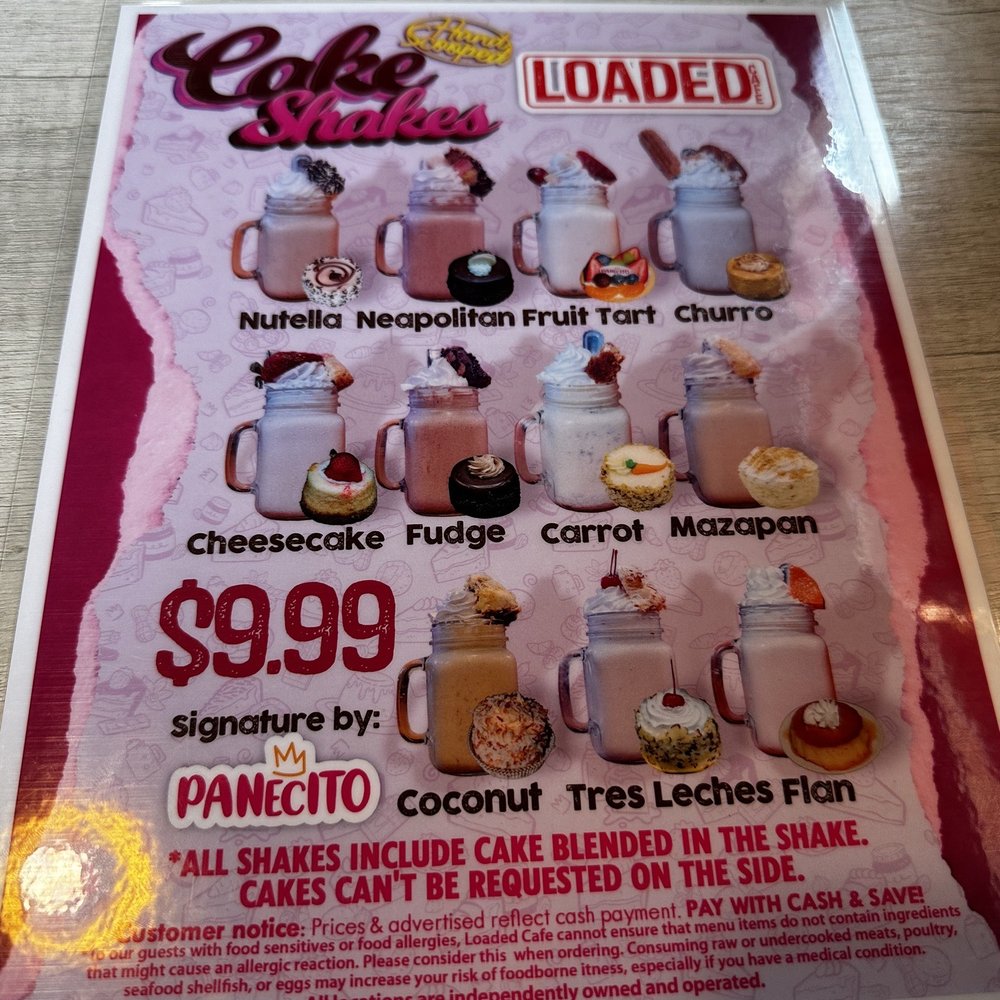 Loaded Cafe - Long Beach - the loaded cake shake menu - American Near Me - Long Beach, California Loaded Cafe - Long Beach - the loaded cake shake menu - American Near Me - Long Beach, California