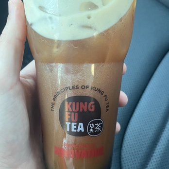 Kung Fu Tea - Large Kung Fu Black Tea (w/ Boba added) - Bubble Tea Near Me - Davie, Florida
