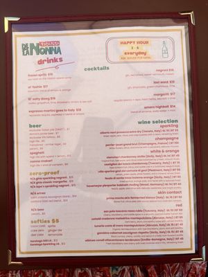 Menu photo 3 De La Nonna Big Bear Big Bear Lake, CA