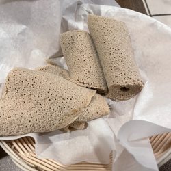 Selam Restaurant and Cafe - Injera on the side