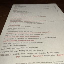 Pretty unique menu descriptions Pretty unique menu descriptions