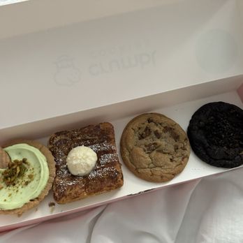 Crumbl - Camden Union - Pistachio, French Toast, Sea Salt Toffee, and Peanut Butter Cookies & Cream - Bakeries Near Me - San Jose, California Crumbl - Camden Union - Pistachio, French Toast, Sea Salt Toffee, and Peanut Butter Cookies & Cream - Bakeries Near Me - San Jose, California