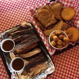 Slap Your Mama's Back Ribs and Fried Chicken w/ Okra - IG: @nelson_eats