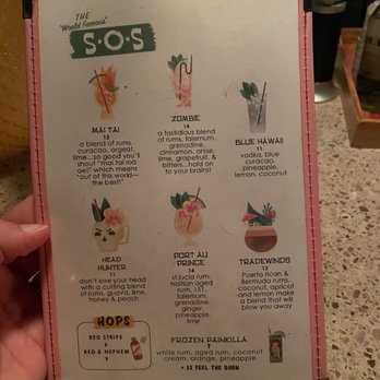 The SOS Tiki Bar - Drink menu summer 2022 (page 2) - Caribbean Near Me - Decatur, Georgia