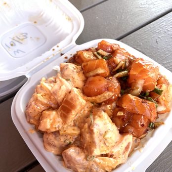 Ono Seafood - Salmon all the way - shoyu & spicy - Seafood Near Me - Honolulu, Hawaii Ono Seafood - Salmon all the way - shoyu & spicy - Seafood Near Me - Honolulu, Hawaii