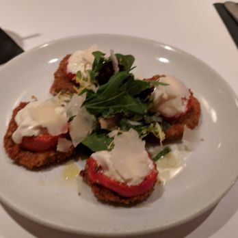 Blackwells Pub And Restaurant - Burrata over crispy eggplant and herb tomatoes topped with parmesan reggiano. Delicious. - Pubs Near Me - New York, New York Blackwells Pub And Restaurant - Burrata over crispy eggplant and herb tomatoes topped with parmesan reggiano. Delicious. - Pubs Near Me - New York, New York