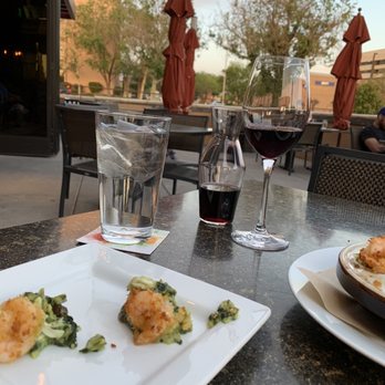 Seasons 52 - Lump Crab and Shrimp-Stuffed Mushrooms outdoor patio dining on a beautiful day - New American Near Me - Albuquerque, New Mexico Seasons 52 - Lump Crab and Shrimp-Stuffed Mushrooms outdoor patio dining on a beautiful day - New American Near Me - Albuquerque, New Mexico