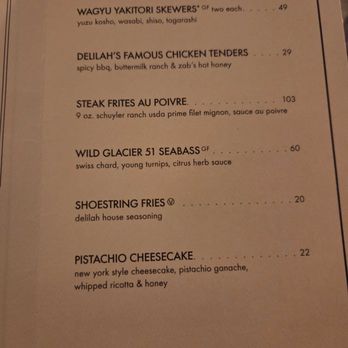 Delilah - Bar menu - New American Near Me - Las Vegas, Nevada Delilah - Bar menu - New American Near Me - Las Vegas, Nevada