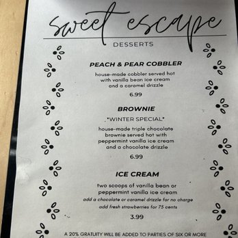 Perfect Pear Bistro - Dessert menu - New American Near Me - Tempe, Arizona