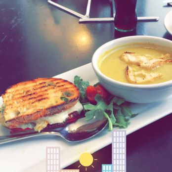 Blu Jam Cafe - The half soup/ sand combo. Very good sand. and the split pea was flavorful - Breakfast & Brunch Near Me - Sherman Oaks, California