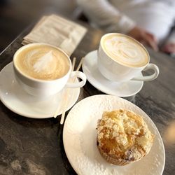 Durango Coffee Company - Cafe Latte and blueberry muffins