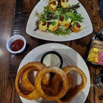 Local Goat - Deep fried devil eggs Half order onion rings - New American Near Me - Pigeon Forge, Tennessee Local Goat - Deep fried devil eggs Half order onion rings - New American Near Me - Pigeon Forge, Tennessee