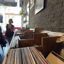 Antikka - cafe & records - Bins of vinyl