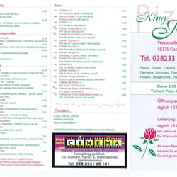 Pizza King Rose - Karte von 2012 (1)