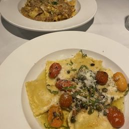 Papardeli Bolognese and Pear and Gouda ravioli! Papardeli Bolognese and Pear and Gouda ravioli!