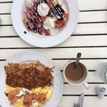 Rialto Cafe - French toast and smoked salmon scramble. - Breakfast & Brunch Near Me - Fullerton, California