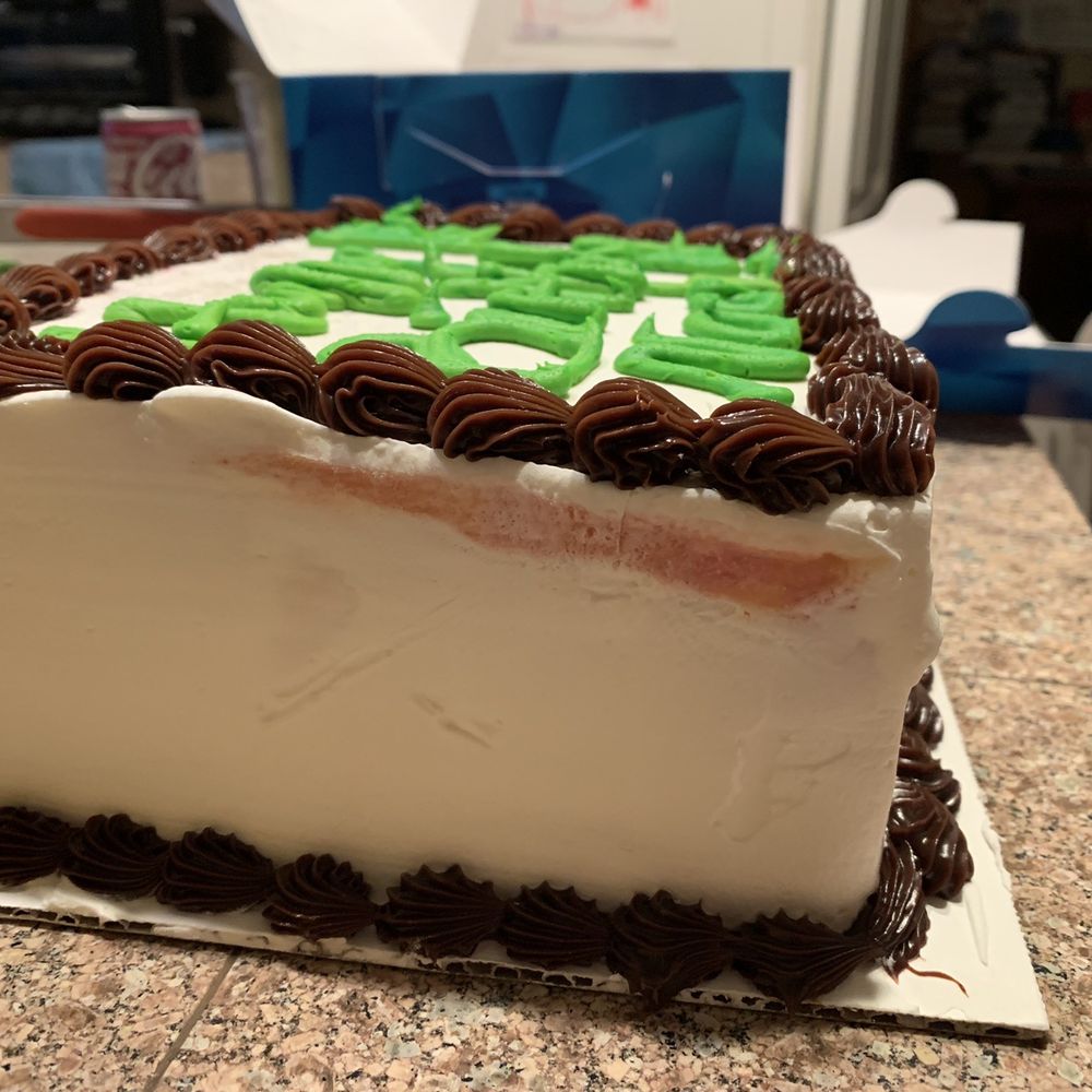 Baskin-Robbins - Why is the ice cream showing through the icing on every side of this cake? - Ice Cream & Frozen Yogurt Near Me - Vista, California Baskin-Robbins - Why is the ice cream showing through the icing on every side of this cake? - Ice Cream & Frozen Yogurt Near Me - Vista, California