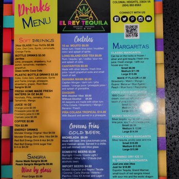 El Rey Tequila - Menu - Mexican Near Me - Colonial Heights, Virginia