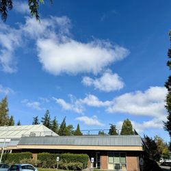 Lynnwood Recreation Center - Sunny day from the parking lot between the senior center and the recreation center