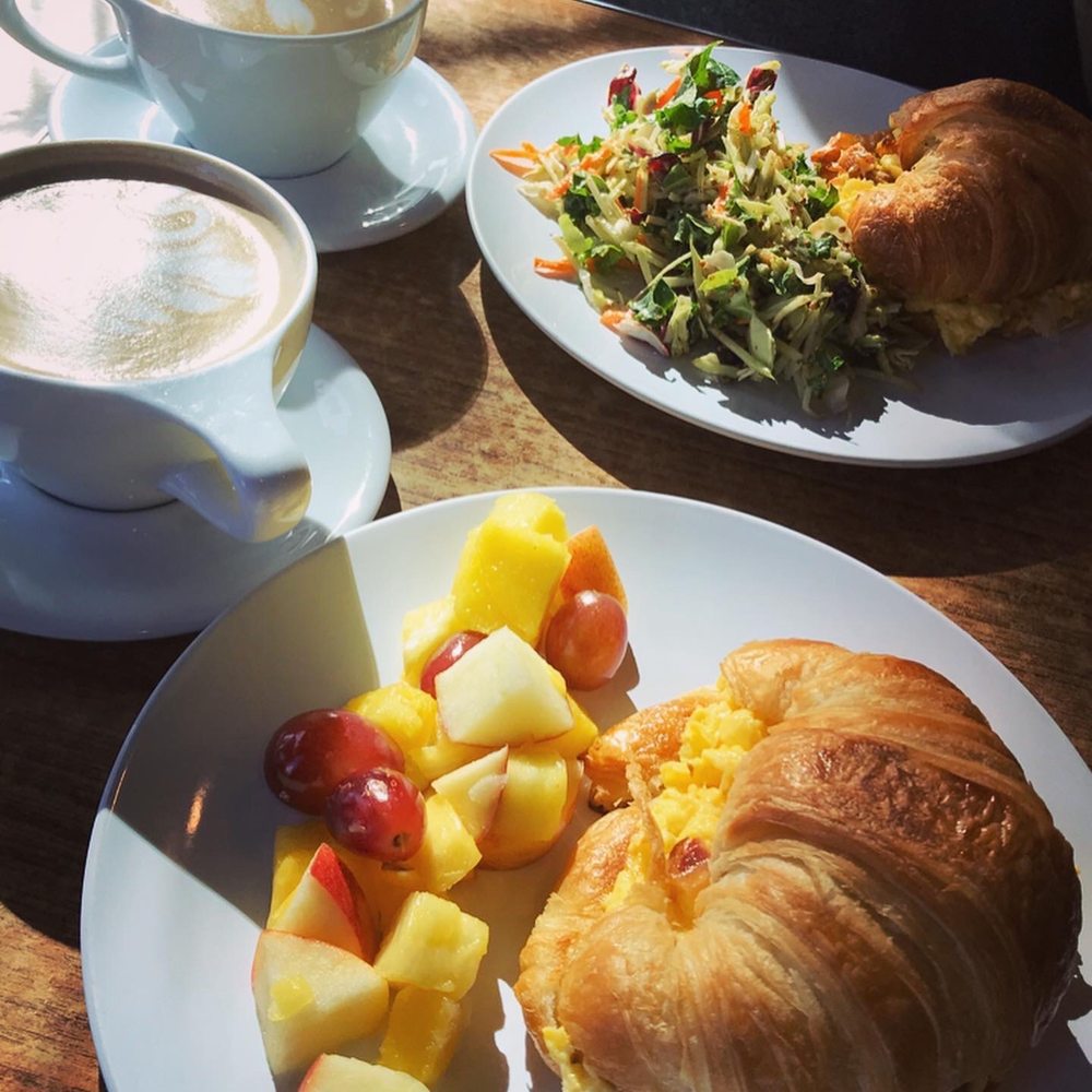Le Coffee Shop - Croissant with eggs and bacon, Fruits, House salad, Lavender Mocha and Hazelnut Mocha - Breakfast & Brunch Near Me - Temecula, California Le Coffee Shop - Croissant with eggs and bacon, Fruits, House salad, Lavender Mocha and Hazelnut Mocha - Breakfast & Brunch Near Me - Temecula, California