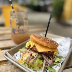 Lola's Eatery - Create Your Own Hang Over Cure ... Siracha aioli, sausage, arugula, scrambled egg & American cheese & a chai tea