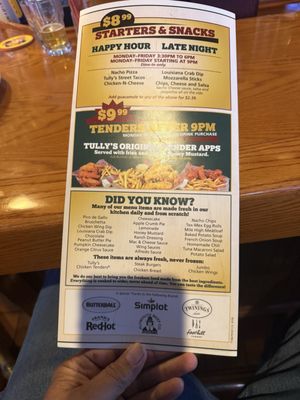 Menu photo 2 Tully's Good Times - Batavia Batavia, NY Menu photo 2 Tully's Good Times - Batavia Batavia, NY